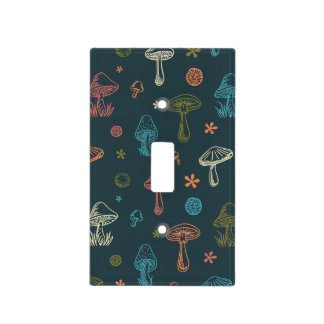 Whimsical Mushroom pattern Light Switch Cover
