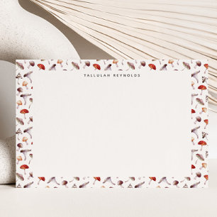 Whimsical Mushroom Pattern Note Card