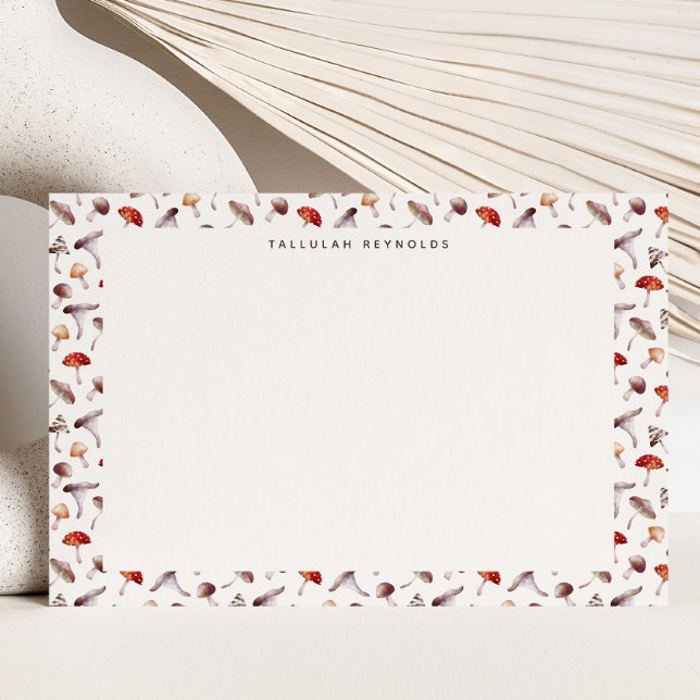 Whimsical Mushroom Pattern Note Card (Creator Uploaded)