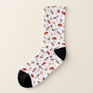 Whimsical Mushroom Pattern Socks
