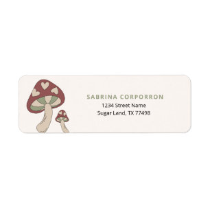 Whimsical Mushroom Sage Green Label