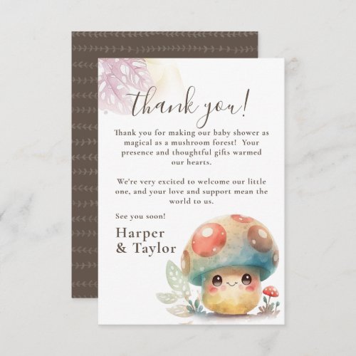Whimsical Mushroom Thank You Card