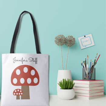 Whimsical Mushroom Tote Bag by InkSpace at Zazzle