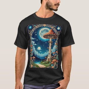 Whimsical Mushroom Tower Forest Tee