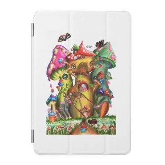 Whimsical Mushroom Village Fantasy Artwork iPad Mini Cover