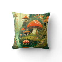 Whimsical Mushroom Village Square