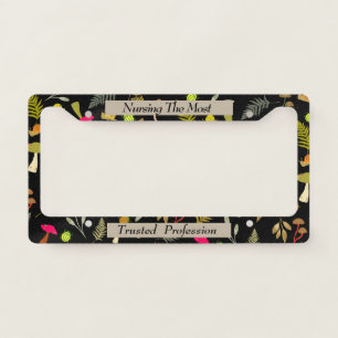 Whimsical Mushrooms Nurse License Plate Frame
