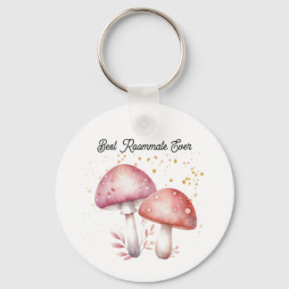 Whimsical Mushrooms Roomie Charm Best Roommate Keychain