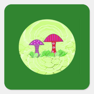 Whimsical Mushrooms Stickers