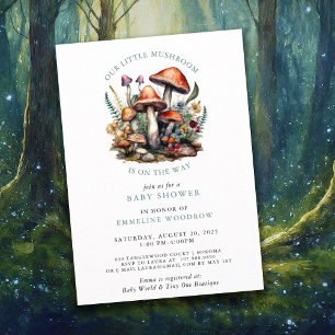Whimsical Mushrooms Woodland Baby Shower Invitation