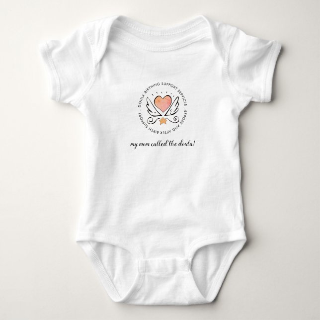 Whimsical My Mom Called The Doula Baby Bodysuit (Front)