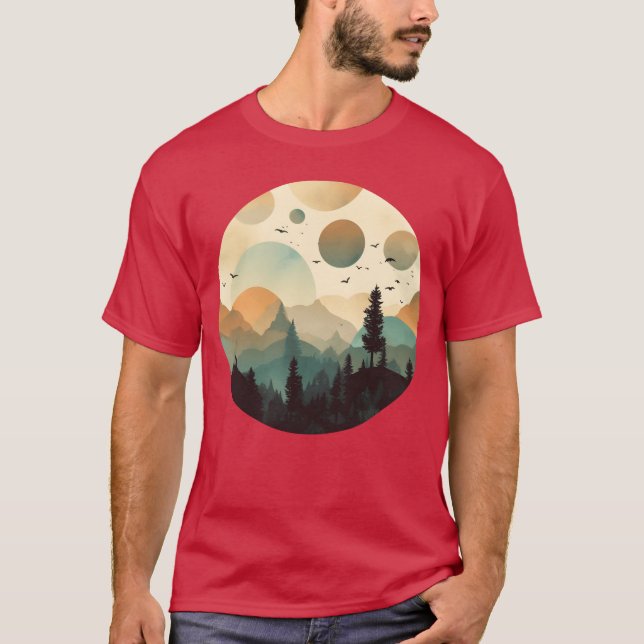 Whimsical Mystery Forest Camping Layered Foggy fri T-Shirt (Front)