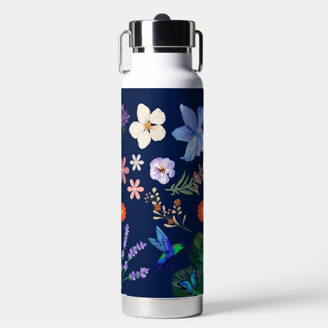 Whimsical Nature Art Water Bottle (Front)
