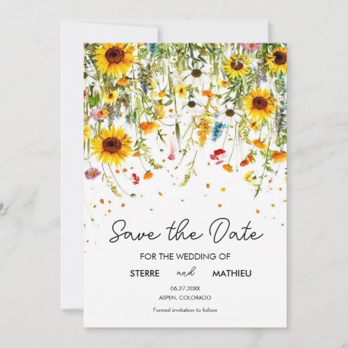 Whimsical Nature Wildflowers Save The Date