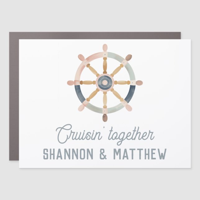 Whimsical Nautical Cruise Door Names Sign Magnet (Front)