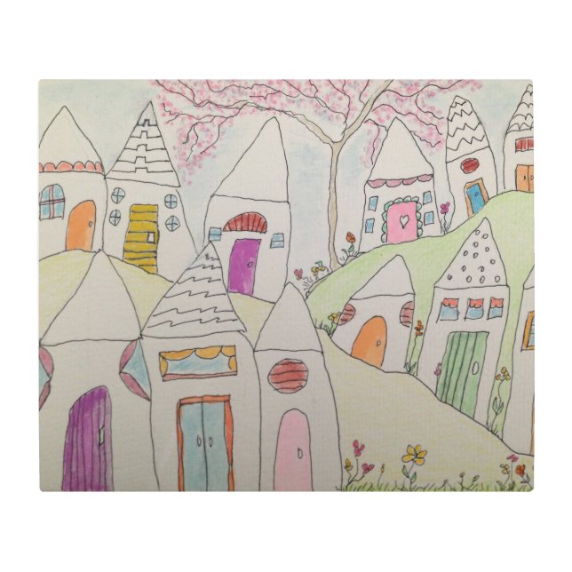 Whimsical Neighborhood Metal Print (Front)
