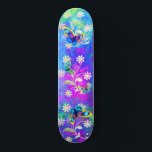 Whimsical Neon Wonderland Flowers Butterflies Skateboard<br><div class="desc">All objects can be moved, removed, resized, duplicated etc. The background is quite large, so you can also slide it to see which colors you like the most, and using the filter option you can have more control over each item. If you need any assistance, please contact us through our...</div>
