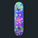 Whimsical Neon Wonderland Flowers Butterflies Skateboard<br><div class="desc">All objects can be moved, removed, resized, duplicated etc. The background is quite large, so you can also slide it to see which colors you like the most, and using the filter option you can have more control over each item. If you need any assistance, please contact us through our...</div>