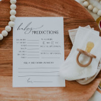 Whimsical Neutral Baby Shower Predictions Card