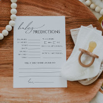 Whimsical Neutral Baby Shower Predictions Card