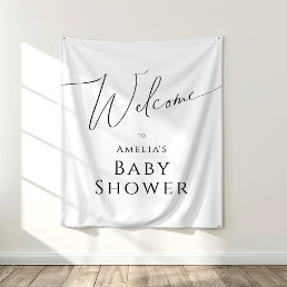 Whimsical Neutral Baby Shower Welcome Backdrop