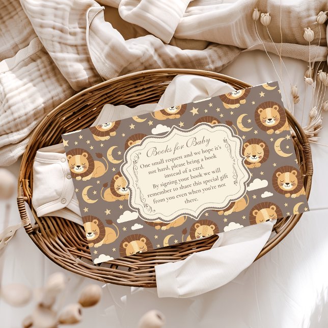Whimsical Neutral Safari Lion Baby Books for Baby  Enclosure Card (Creator Uploaded)