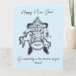 Whimsical  New Year Zodiac Horse Lantern Art  Card