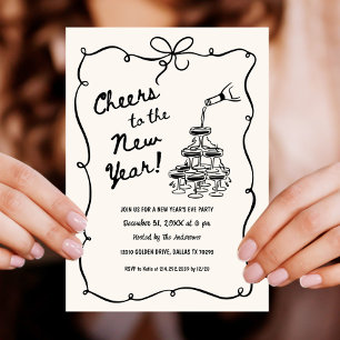 Whimsical New Year's Eve Party Invitation