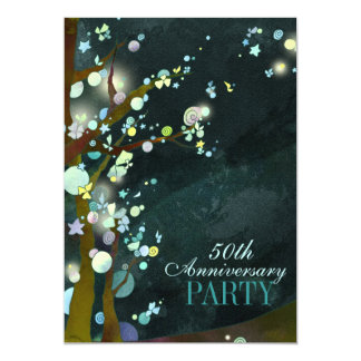 Whimsical Night 50th Anniversary Party Invitation