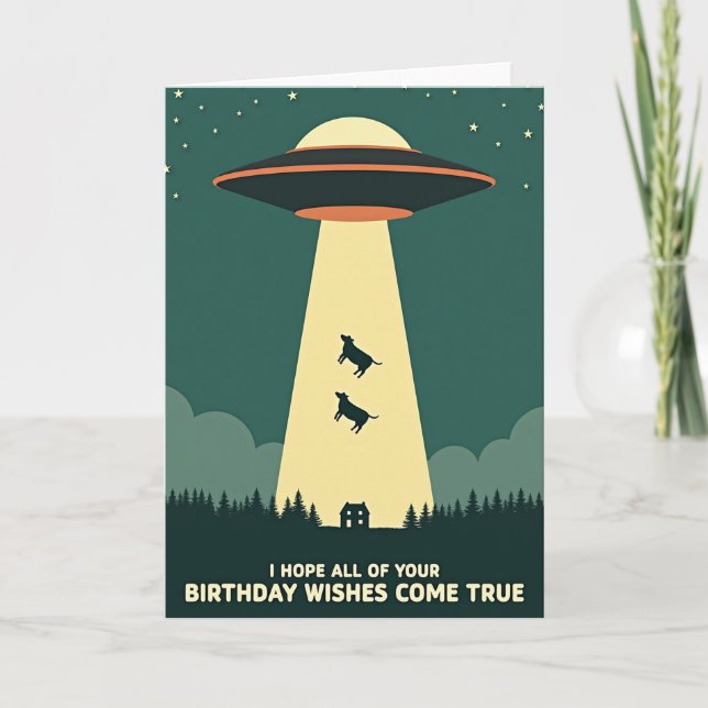 Whimsical Night Ascent Birthday Card (Front)