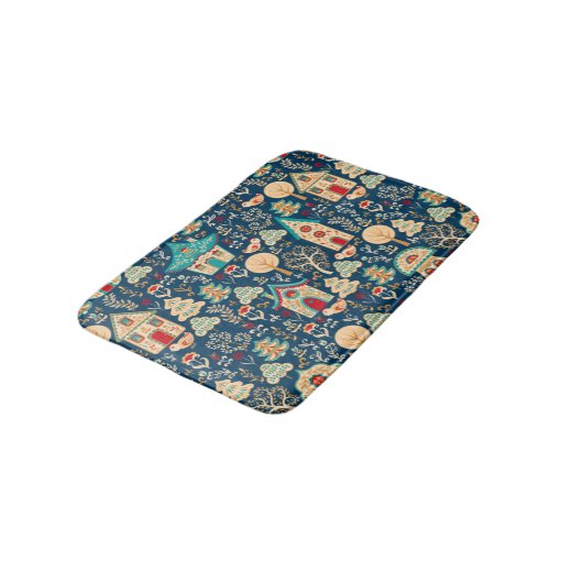Whimsical Nordic Houses Scandinavian Bath Mat Zazzle
