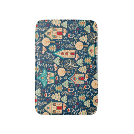 Whimsical Nordic Houses Scandinavian Bath Mat Zazzle