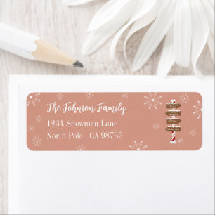 Whimsical North Pole Sign Return Address Labels