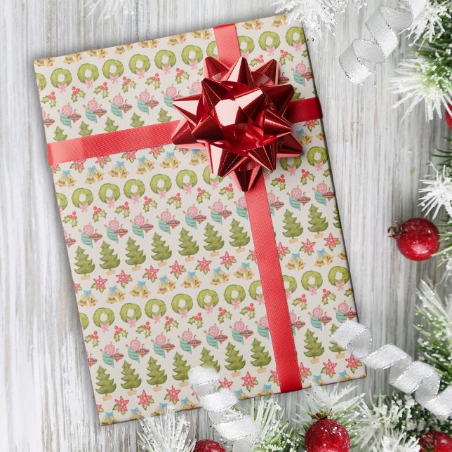 Whimsical Nostalgic Christmas Traditional Cozy Fun Wrapping Paper (Creator Uploaded)