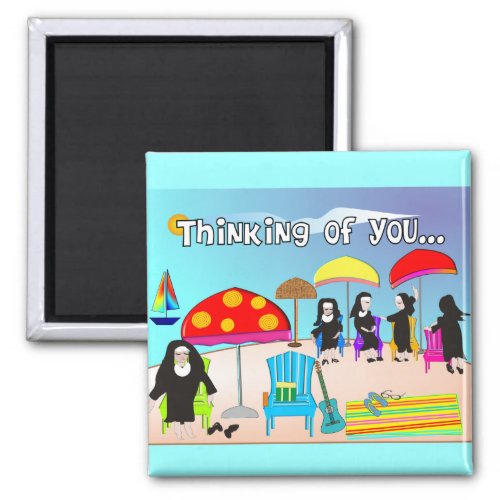Whimsical Nun Art Gifts  Cards Magnet