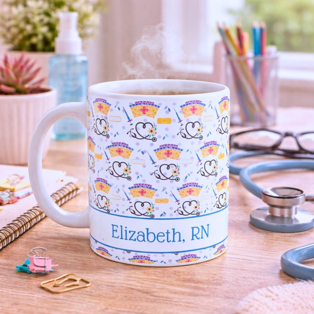 Whimsical Nurse Monogram Coffee Mug (Creator Uploaded)