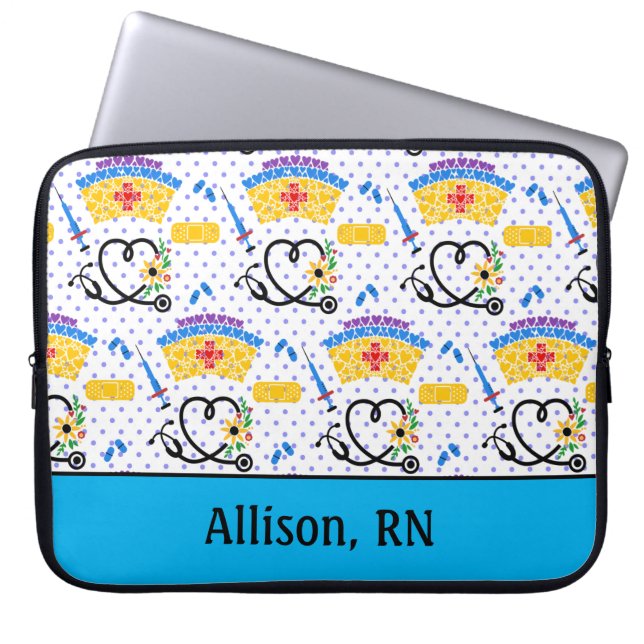Whimsical Nursing Laptop Sleeve (Front)