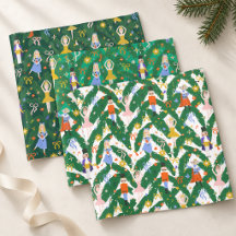 Whimsical Nutcracker Ballet Christmas Green & Bows
