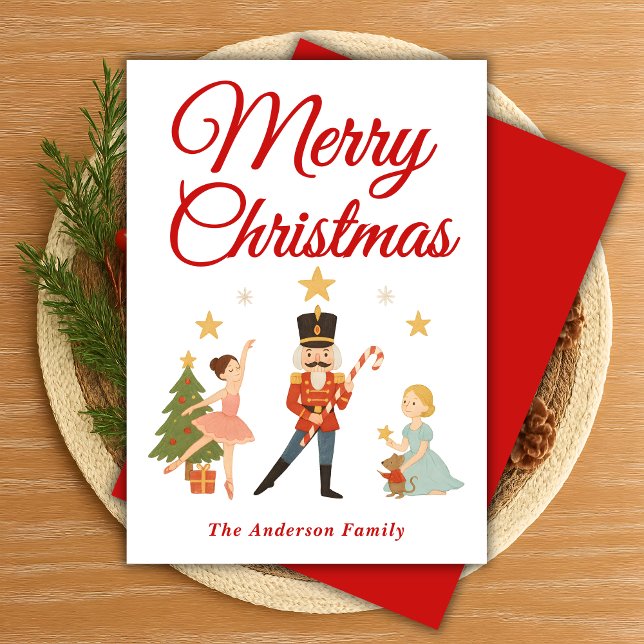 Whimsical Nutcracker Ballet Christmas Scene Holiday Card (Creator Uploaded)