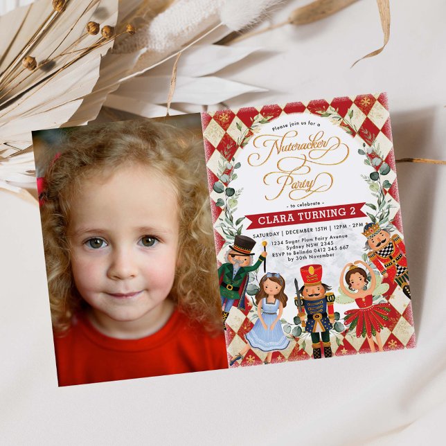 Whimsical Nutcracker Birthday Party Photo Invitation (Creator Uploaded)