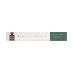 Whimsical Nutcracker in Green Wrap Around Address Label