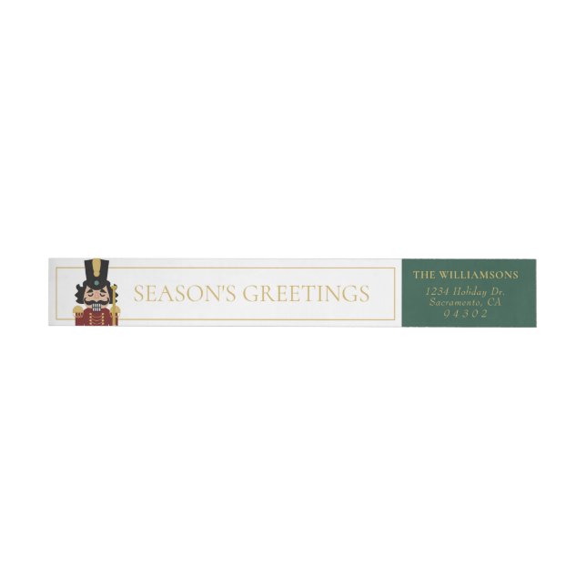 Whimsical Nutcracker in Green Wrap Around Address Label (Individual)