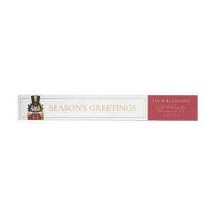 Whimsical Nutcracker in Red Wrap Around Address Label