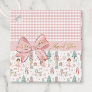 Whimsical Nutcracker Pastel Pink Christmas Ballet Favor Tags