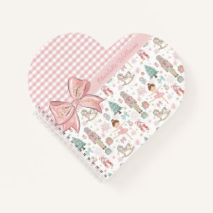 Whimsical Nutcracker Pastel Pink Christmas Ballet Notebook