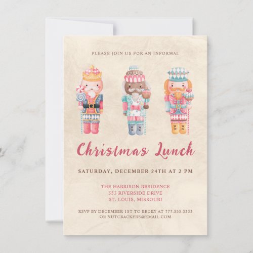 Whimsical Nutcrackers Christmas Lunch Invite