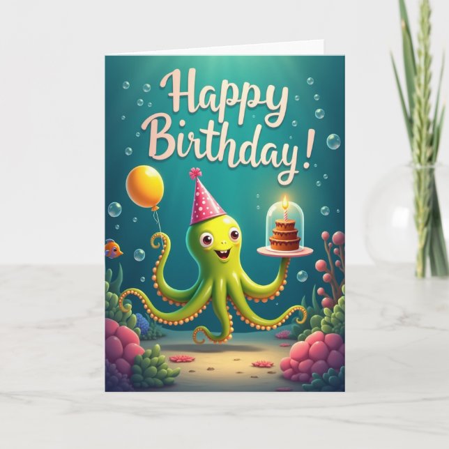 Whimsical Ocean Birthday Card (Front)