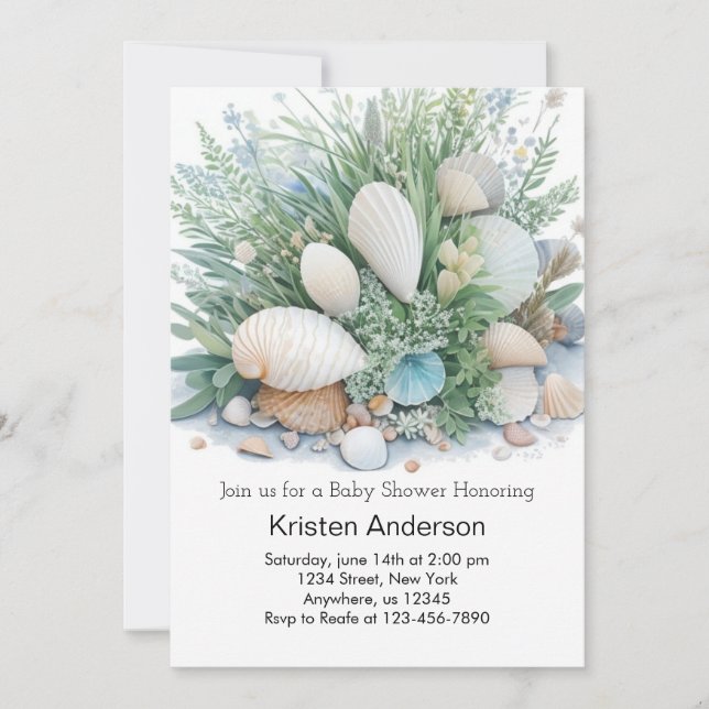 Whimsical Ocean Boho Baby Shower Invitation (Front)