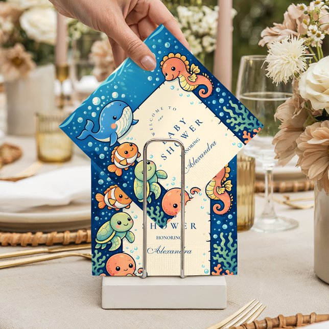 Whimsical Ocean Friends Baby Shower Napkins (Creator Uploaded)