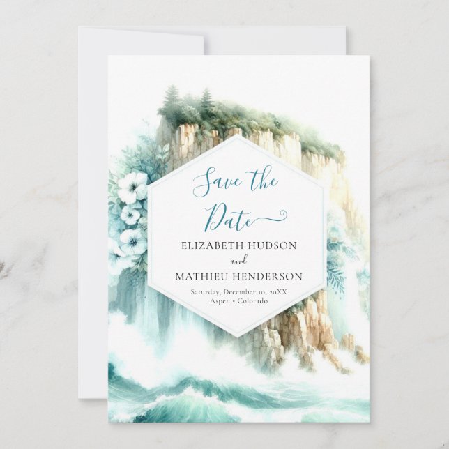  Whimsical Ocean Nautical Wedding Save The Date (Front)